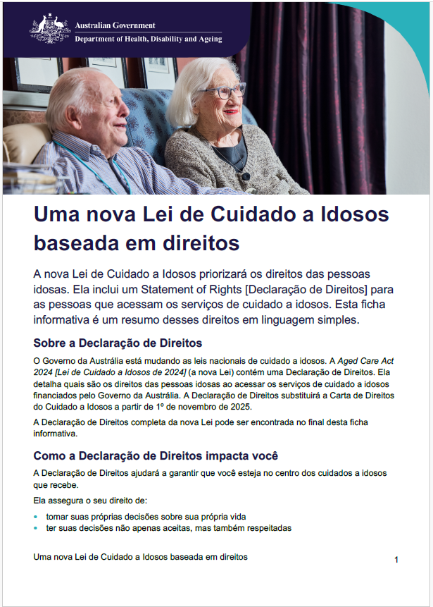 Uma nova Lei de Cuidado a Idosos que protege os direitos das pessoas idosas