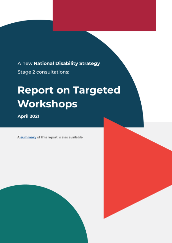 Report on Targeted Workshops – full report cover page