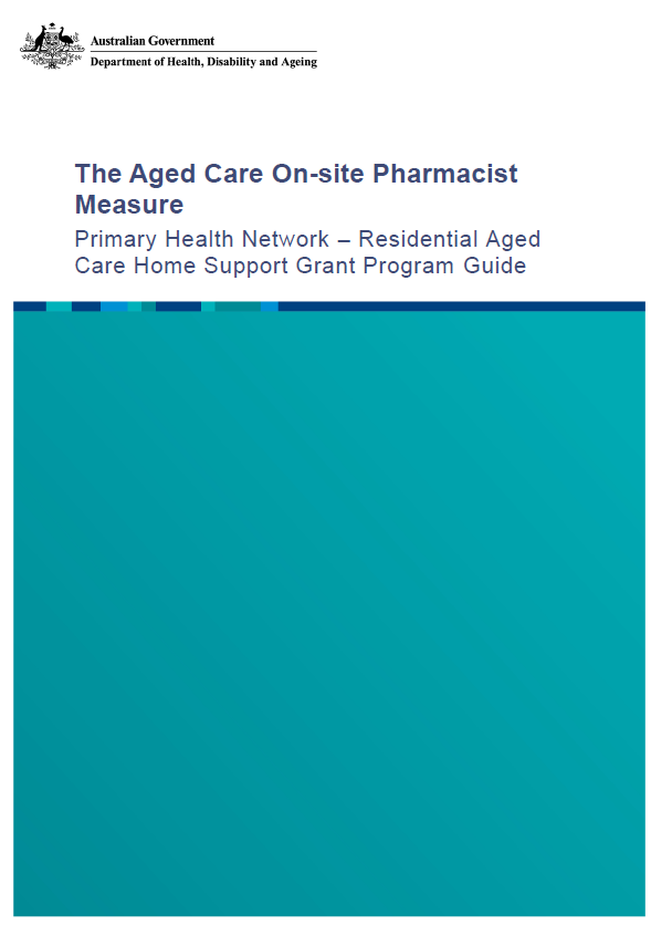 Primary Health Network – Residential Aged Care Home Support Grant Program Guide cover page