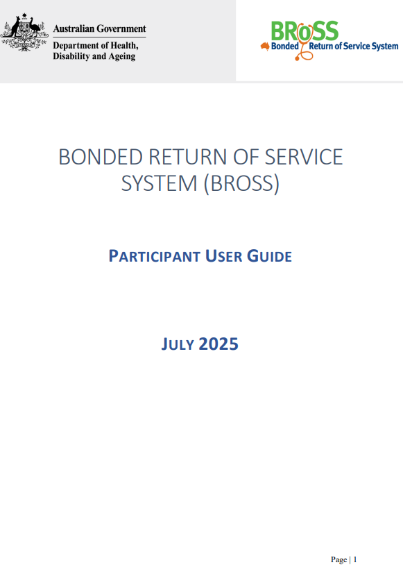 BRoSS Participant User Guide - July 2025 cover page