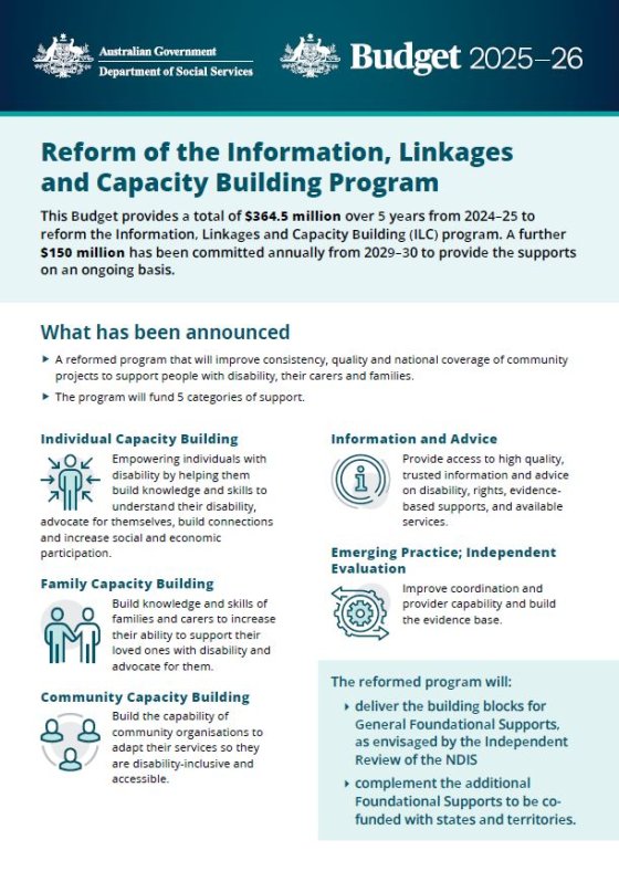 Reform of the Information, Linkages and Capacity Building Program cover page