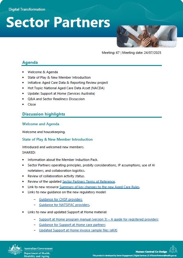 Digital Transformation Sector Partner meeting summary #67