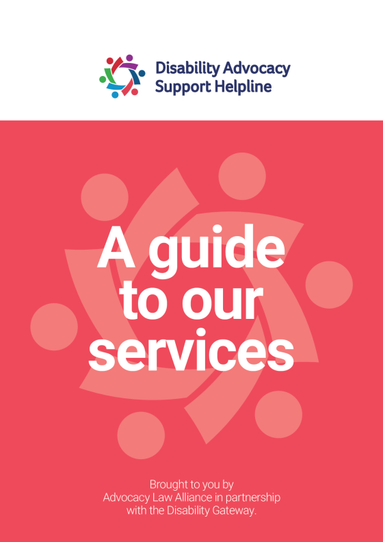Disability Advocacy Support Helpline cover page