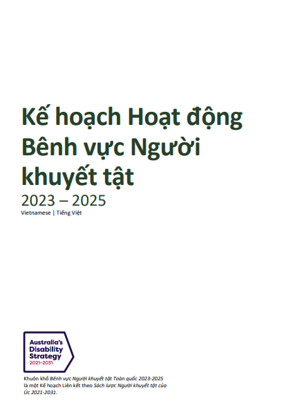Disability Advocacy Work Plan cover page