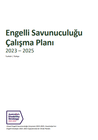 Disability Advocacy Work Plan cover page