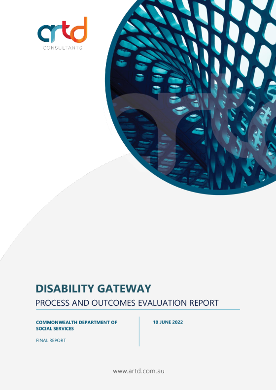 Disability Gateway Evaluation Report cover page