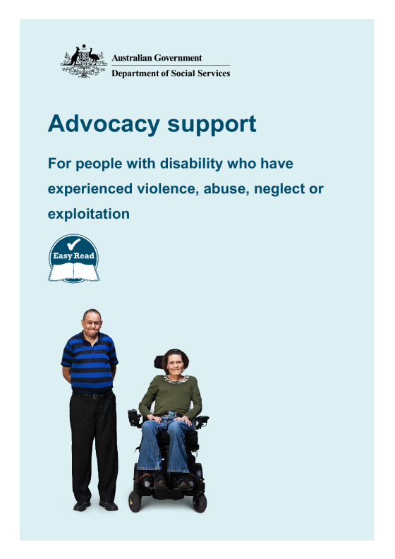 Disability Royal Commission advocacy support fact sheet – Easy Read cover page