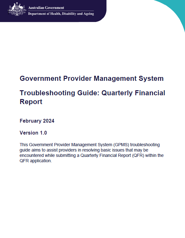 GPMS – Troubleshooting guide Quarterly Financial Report (July update)