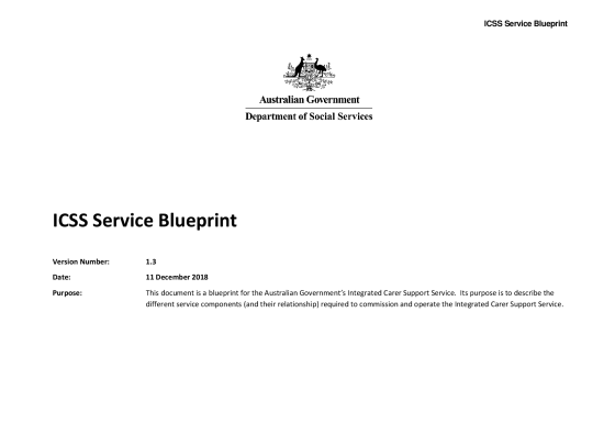 ICSS Service Blueprint cover page
