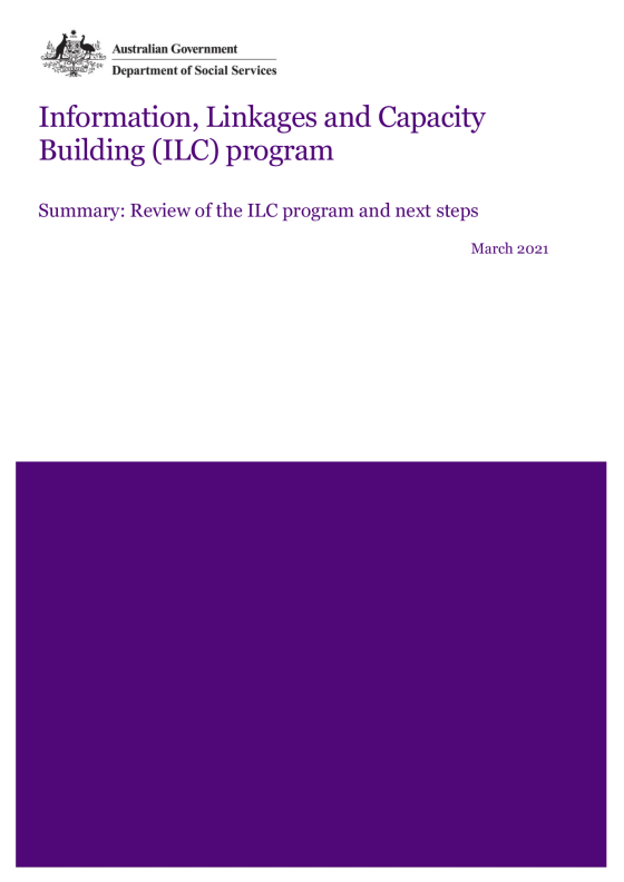 ILC Program – Review and next steps summary cover page