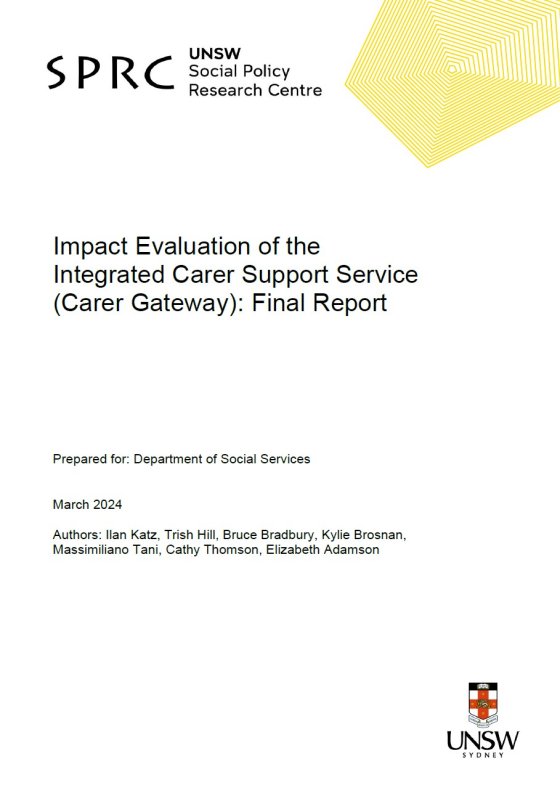 Impact Evaluation of Carer Gateway: Final Report cover page