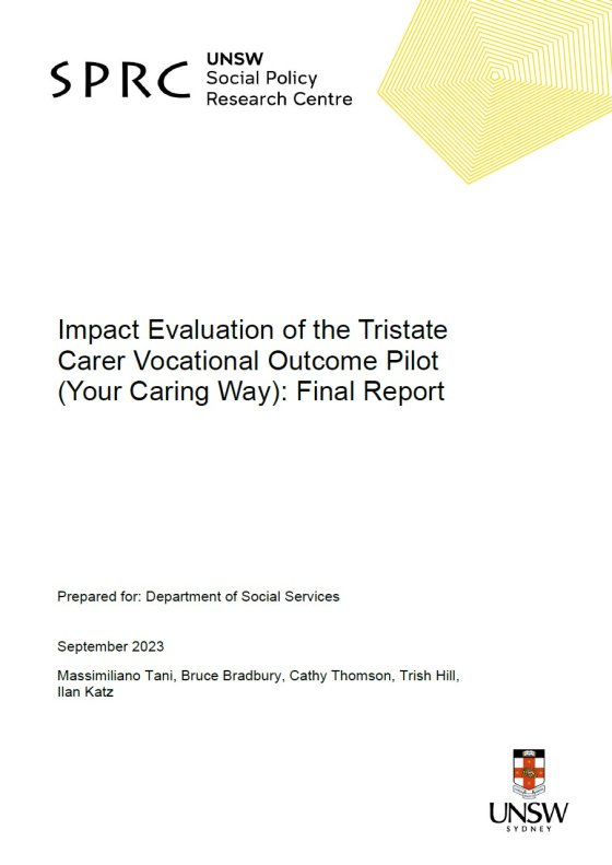 Impact Evaluation of the Tristate Carer Vocational Outcomes Pilot (Your Caring Way): Final Report cover page