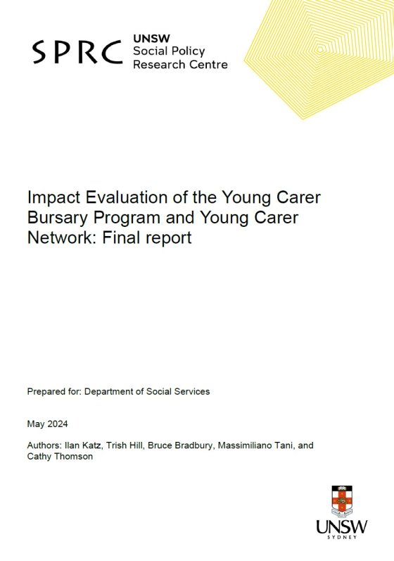 Impact Evaluation of the Young Carer Bursary Program and Young Carer Network: Final Report cover page