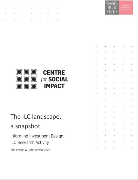 Informating investment design: ILC research activity – Landscape snapshot cover page