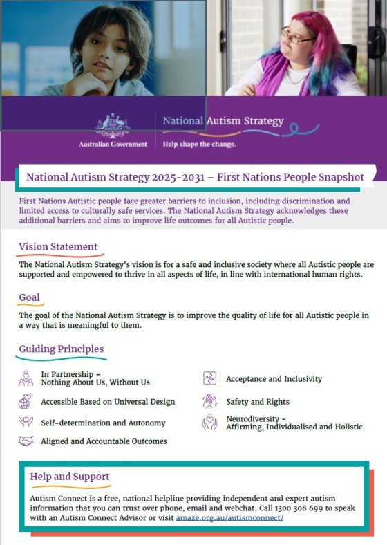 National Autism Strategy – First Nations snapshot