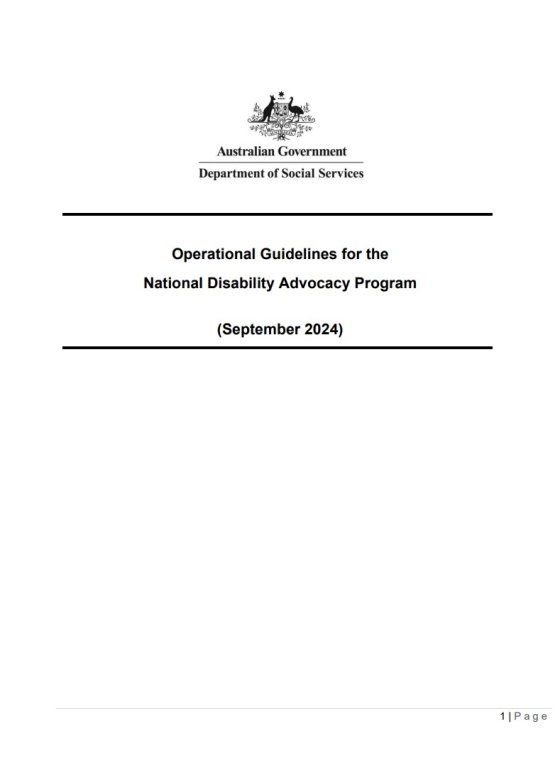 National Disability Advocacy Program (NDAP) Operational Guidelines cover page