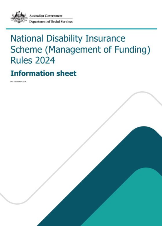 National Disability Insurance Scheme (Management of Funding) Rules 2024 Information sheet cover page