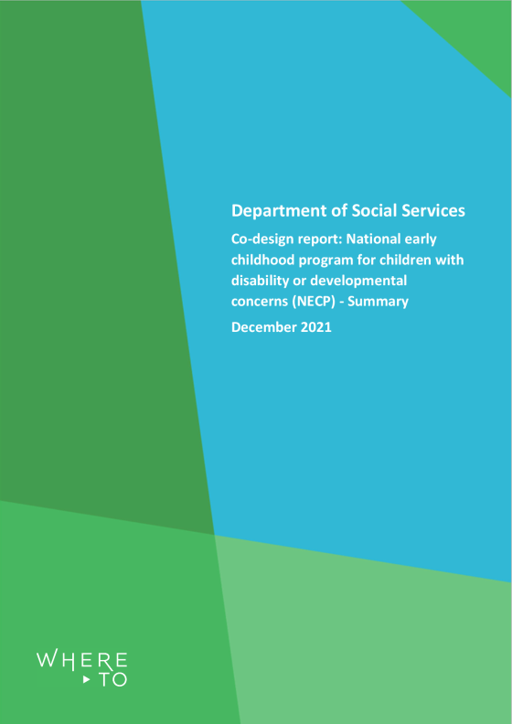 National Early Childhood Program for Children with Disability and Developmental Concerns (the NECP) cover page