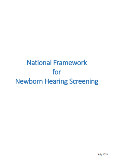 National Framework for Newborn Hearing Screening cover page