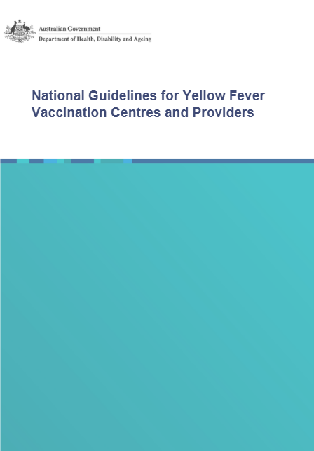 National Guidelines for Yellow Fever Vaccination Centres and Providers cover page 