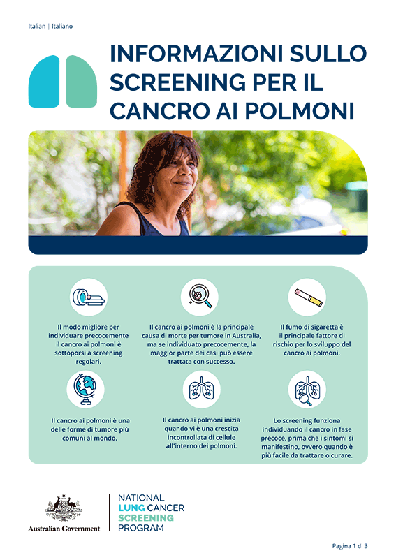 Programma nazionale di screening per il cancro ai polmoni – Informazioni sullo screening per il cancro ai polmoni