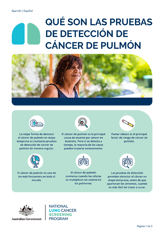 Programa Nacional de Detección de Cáncer de Pulmón: Qué son las pruebas de detección de cáncer de pulmón