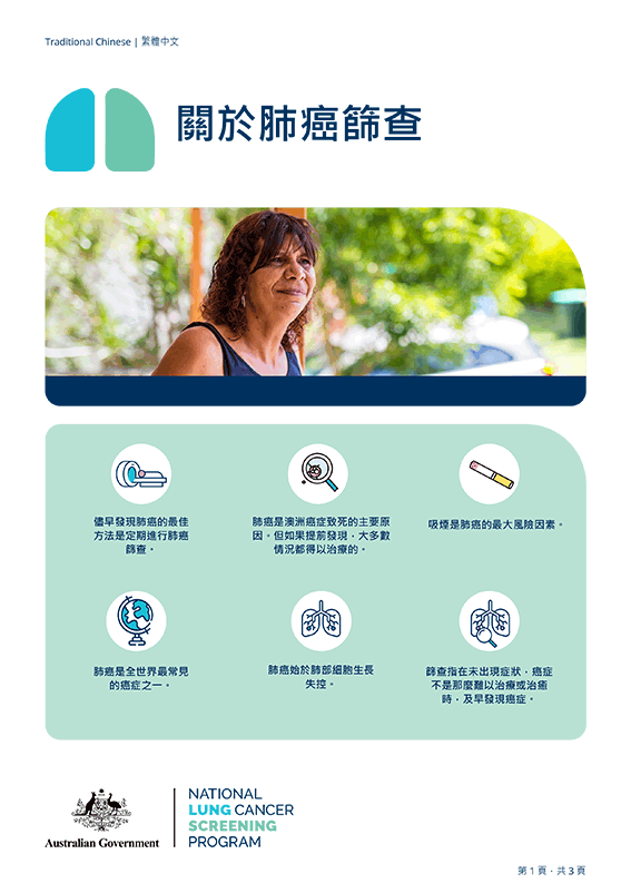 全國肺癌篩查計劃 — 關於肺癌篩查