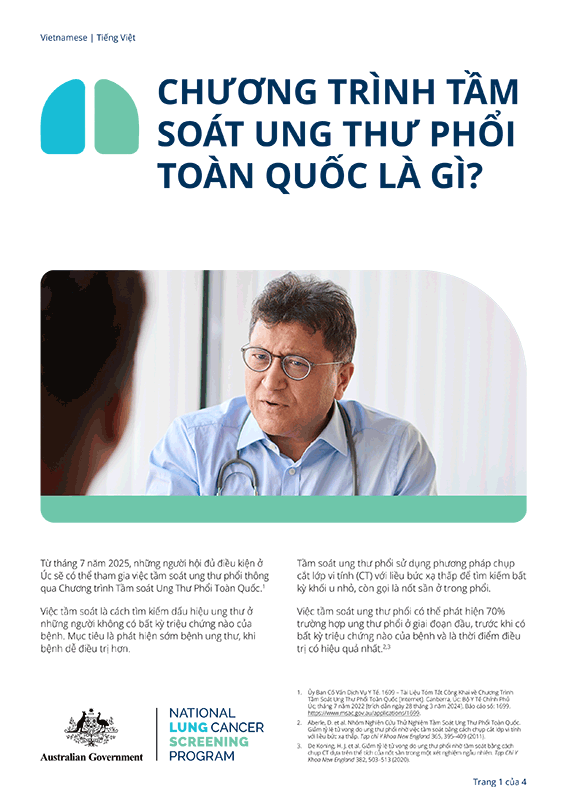 Chương trình Tầm Soát Ung Thư Phổi Toàn Quốc – Chương trình Tầm Soát Ung Thư Phổi Toàn Quốc là gì? – Tờ thông tin