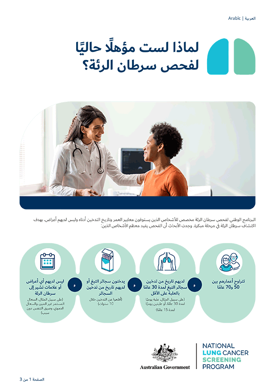 البرنامج الوطني لفحص سرطان الرئة - لماذا لست مؤهلًا حاليًا لفحص سرطان الرئة؟