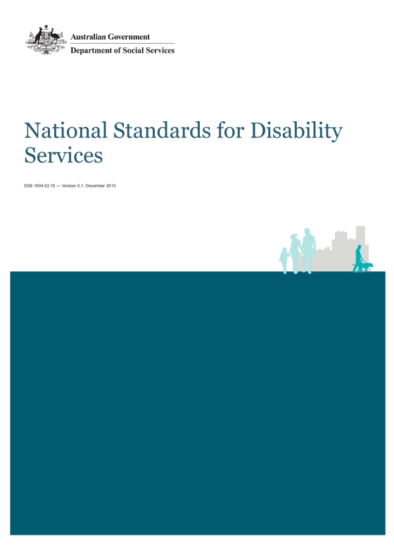 National Standards for Disability Services cover page