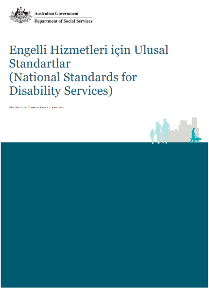 Turkish National Standards for Disability Services cover page