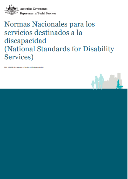 Spanish National Standards for Disability Services cover page