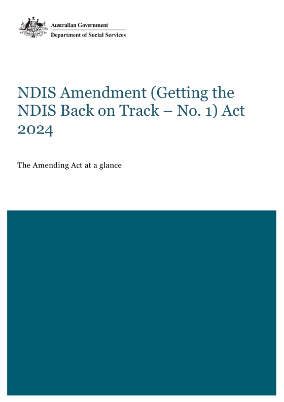 NDIS Amendment (Getting the NDIS Back on Track – No. 1) Act 2024 cover page