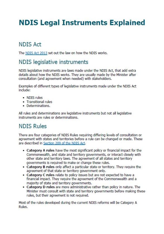 NDIS legal instruments explained cover page