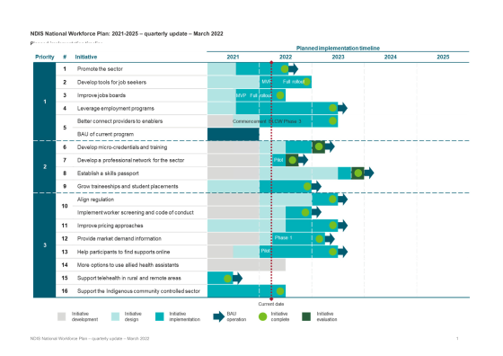 NDIS National Workforce Plan 2021–2025 – Quarterly update cover page