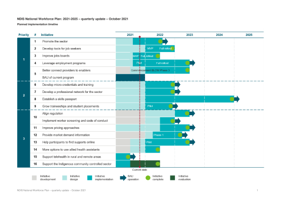 NDIS National Workforce Plan 2021–2025 – Quarterly update – October 2021