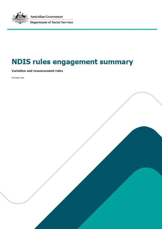 NDIS rules engagement summary – Variation and reassessment rules cover page