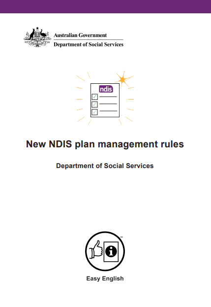 New NDIS plan management rules cover page