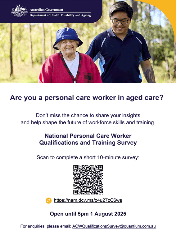 Providers can download this poster to encourage workers to complete the Personal Care Worker Survey