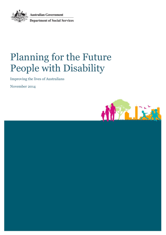 Planning for the Future: People with Disability cover page