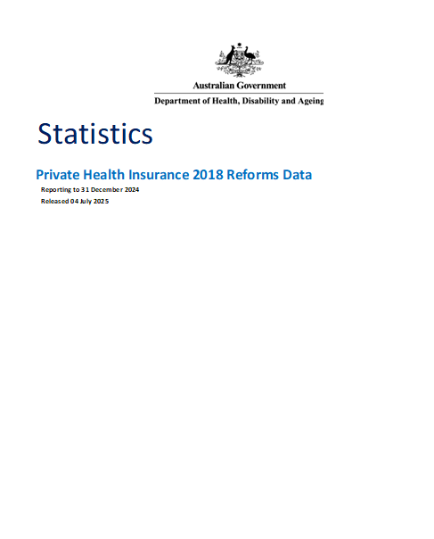 Private health insurance reform data quarterly trends report cover page (July update)