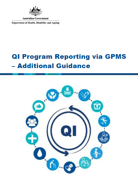 Cover page for the QI Program Reporting via GPMS – Additional Guidance