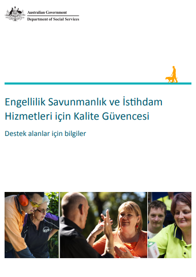 Quality Assurance for Disability Advocacy and Employment Services – Information for people receiving support cover page