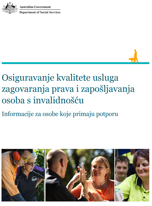 Quality Assurance for Disability Advocacy and Employment Services – Information for people receiving support cover page