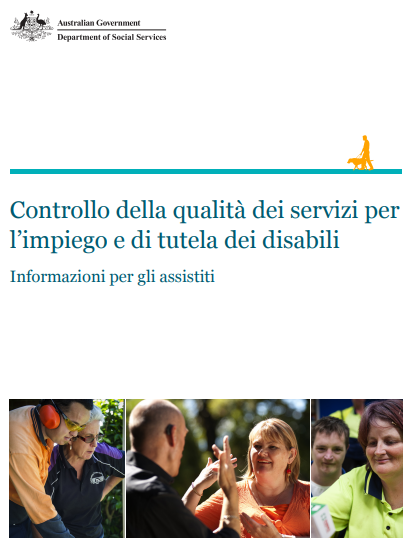 Quality Assurance for Disability Advocacy and Employment Services – Information for people receiving support cover page