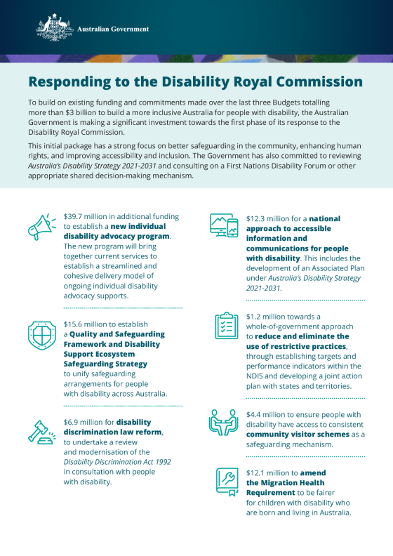 Responding to the Disability Royal Commission cover page