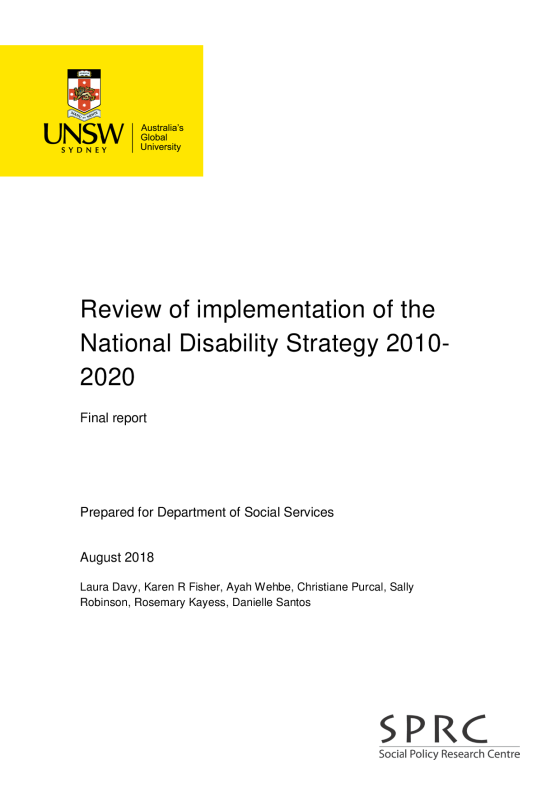 National Disability Strategy 2010–2020 – Implementation review
