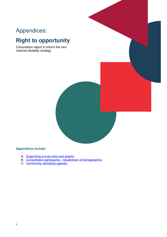 Right to opportunity: Consultation report to help shape the next national disability strategy – Full report