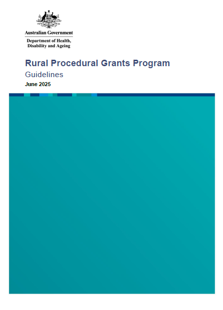 Rural Procedural Grants Program guidelines cover page (July update)