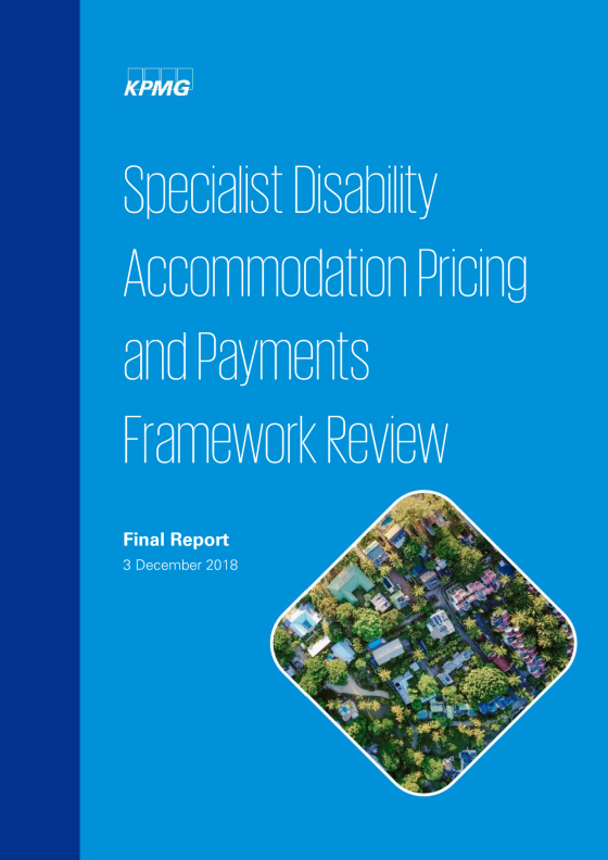 Specialist Disability Accommodation Pricing and Payments Framework Review: Final Report cover page